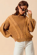 So Me Loose Fit Textured Cable Sweater - Your Second Look