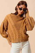 So Me Loose Fit Textured Cable Sweater - Your Second Look