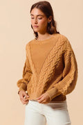 So Me Loose Fit Textured Cable Sweater - Your Second Look