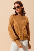 So Me Loose Fit Textured Cable Sweater - Your Second Look