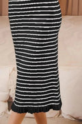 SO ME Stripe Sleeveless Sweater Knit Maxi Dress With Ruffled Hem - Your Second Look