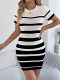 Striped Bodycon Knit Mini Dress - Your Second Look
