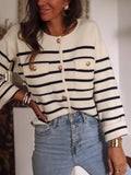 Striped Button - Front Cardigan - Your Second Look