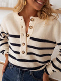 Striped Button - Front Sweater - Your Second Look