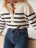 Striped Button - Front Sweater - Your Second Look