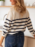 Striped Button - Front Sweater - Your Second Look