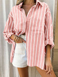 Striped Button - Up Shirt with Chest Pocket - Your Second Look