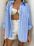 Striped Button - Up Shirt with Chest Pocket - Your Second Look