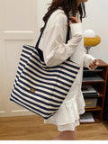 Striped Canvas Tote Bag - Your Second Look