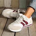 Striped Contrast Mesh Lace Up Sneakers - Your Second Look