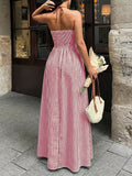 Striped Halter Neck Maxi Dress - Your Second Look
