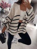 Striped Open Front Cardigan - Your Second Look