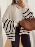 Striped Open Front Cardigan - Your Second Look