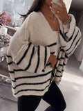 Striped Open Front Cardigan - Your Second Look
