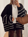 Striped Open Front Cardigan - Your Second Look