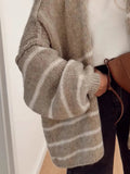 Striped Open Front Cardigan - Your Second Look