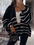 Striped Open Front Cardigan - Your Second Look