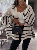 Striped Open Front Cardigan - Your Second Look