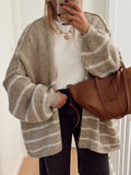 Striped Open Front Cardigan - Your Second Look