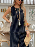 Striped Sleeveless Top and Pants Two - Piece Set - Your Second Look