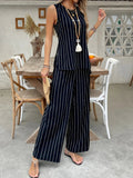 Striped Sleeveless Top and Pants Two - Piece Set - Your Second Look