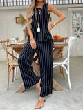 Striped Sleeveless Top and Pants Two - Piece Set - Your Second Look