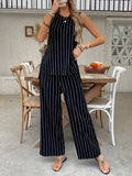 Striped Sleeveless Top and Pants Two - Piece Set - Your Second Look