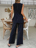Striped Sleeveless Top and Pants Two - Piece Set - Your Second Look