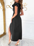 Surplice Ruffled Cap Sleeve Dress - Your Second Look