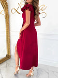Surplice Ruffled Cap Sleeve Dress - Your Second Look