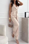 Surplice Sleeveless Wide Leg Jumpsuit - Your Second Look