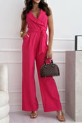 Surplice Sleeveless Wide Leg Jumpsuit - Your Second Look