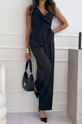 Surplice Sleeveless Wide Leg Jumpsuit - Your Second Look