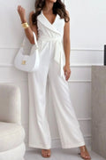 Surplice Sleeveless Wide Leg Jumpsuit - Your Second Look