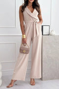 Surplice Sleeveless Wide Leg Jumpsuit - Your Second Look