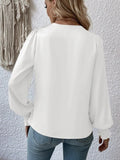 Surplice Smocked Lantern Sleeve Blouse - Your Second Look