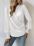 Surplice Smocked Lantern Sleeve Blouse - Your Second Look