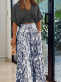 Surplice Top and High Waist Pants Set - Your Second Look