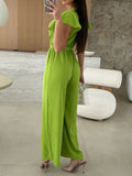 Surplice Wide Leg Belted Jumpsuit - Your Second Look