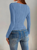 Textured Round Neck Long Sleeve Top - Your Second Look