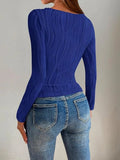 Textured Round Neck Long Sleeve Top - Your Second Look