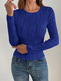 Textured Round Neck Long Sleeve Top - Your Second Look