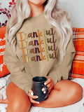 Thankful Repeated Print Drop Shoulder Sweatshirt - Your Second Look