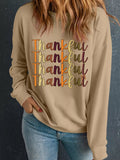 Thankful Repeated Print Drop Shoulder Sweatshirt - Your Second Look