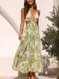 Tropical Print Backless Maxi Sleeveless Dress - Your Second Look