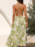 Tropical Print Backless Maxi Sleeveless Dress - Your Second Look