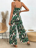 Tropical Print Spaghetti Strap Wide Leg Jumpsuit - Your Second Look