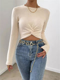 Twisted Front Cropped Knit Top - Your Second Look