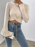 Twisted Front Cropped Knit Top - Your Second Look