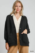 Umgee Button - Up Jacquard Cardigan - Your Second Look
